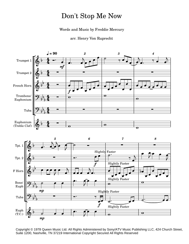 Don't Stop Me Now (arr. Henry Von Ruprecht)