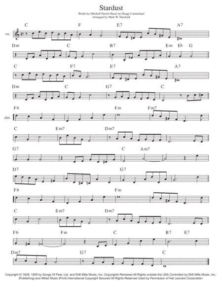 Stardust (arr. Mark W. Huxhold)