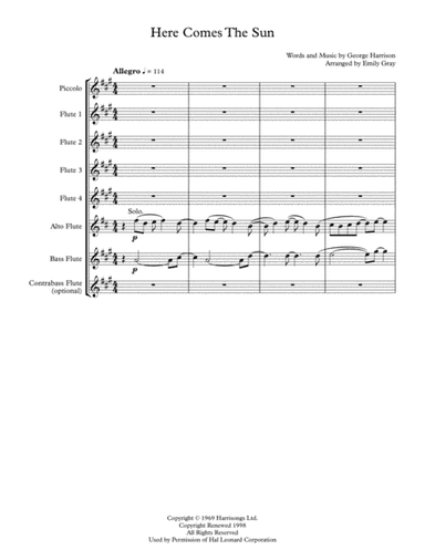 Here Comes The Sun (arr. Emily Gray)