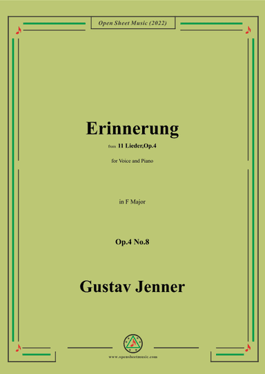 Jenner-Erinnerung,in F Major,Op.4 No.8 (arr. OSM Press)