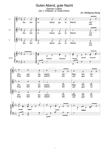 Guten Abend, gute Nacht (arr. Wolfgang König)