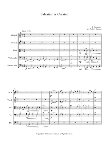 Salvation is Created - String Orchestra (arr. Andrew Duncan)