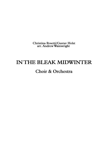 In the bleak midwinter (arr. Andrew Wainwright)