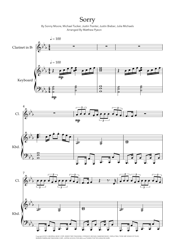 Sorry (arr. Matthew pyeon)