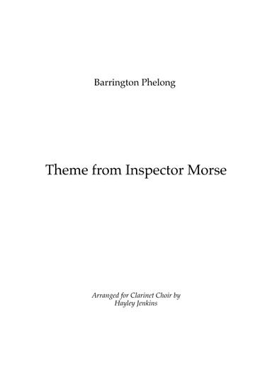 Inspector Morse (arr. Hayley Jenkins)