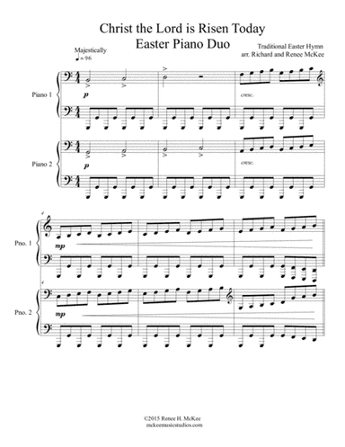 Christ the Lord is Risen Today   Easter Piano Duo (arr. Renee Hyche McKee, Richard McKee)