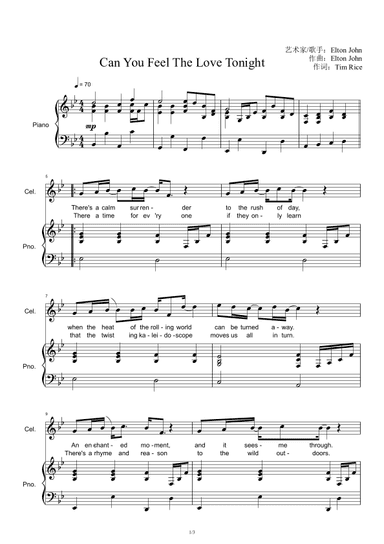 Can You Feel The Love Tonight (arr. Elton John)