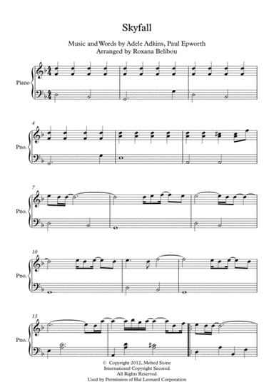 Skyfall (arr. Roxana Belibou)