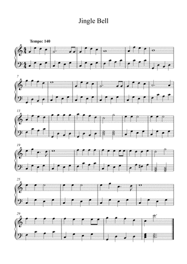 Jingle Bell - Easy (Beginning Piano)