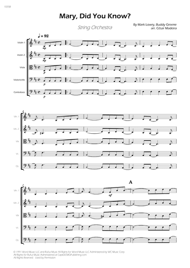 Mary, Did You Know? - Score Only (arr. César Madeira)