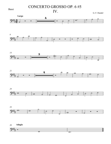 Concerto Grosso Op. 6 #5 Movement IV (arr. theupperstaff.com)