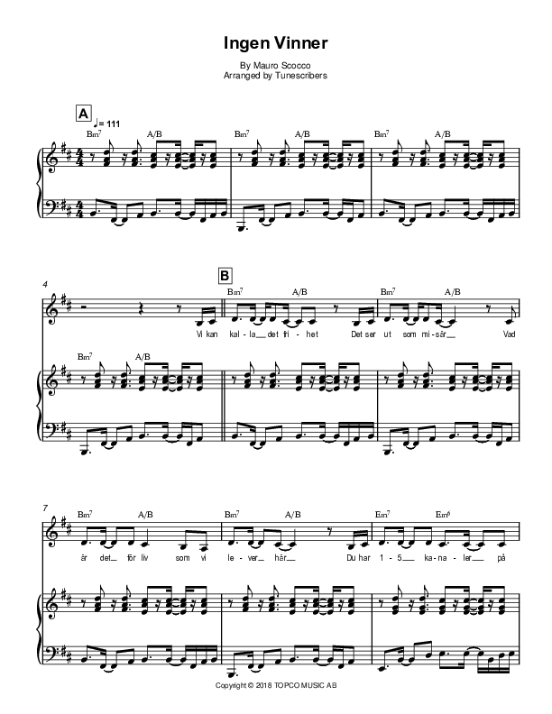 Ingen Vinner (arr. Tunescribers)