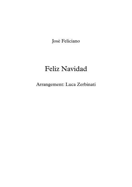 Feliz Navidad (arr. Luca Zerbinati)