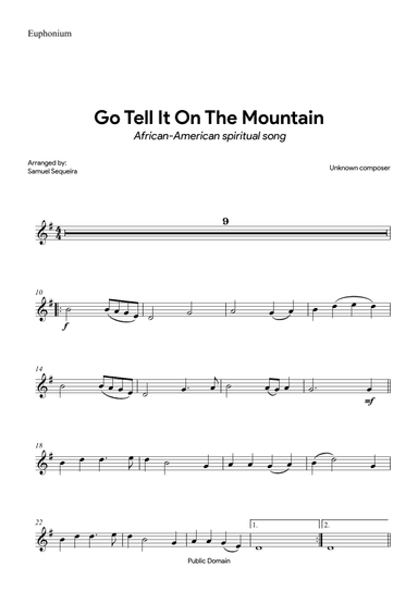 Go Tell It on the Mountain - with orchestral play along (arr. Samuel Sequeira)