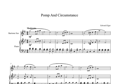Pomp And Circumstance - Edward Elgar (Bariton Sax + Piano) (arr. Digital Book Music)
