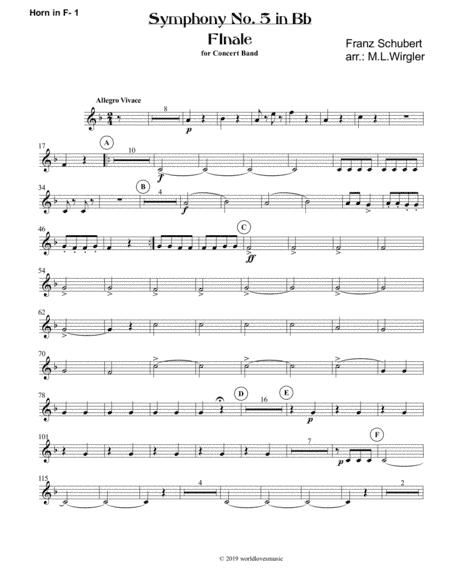 Schubert: Symphony No.5 in Bb (FINALE) (arr. Michael L. Wirgler)