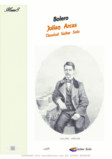 Bolero by Arcas for classical guitar (arr. PianoSheetNow)