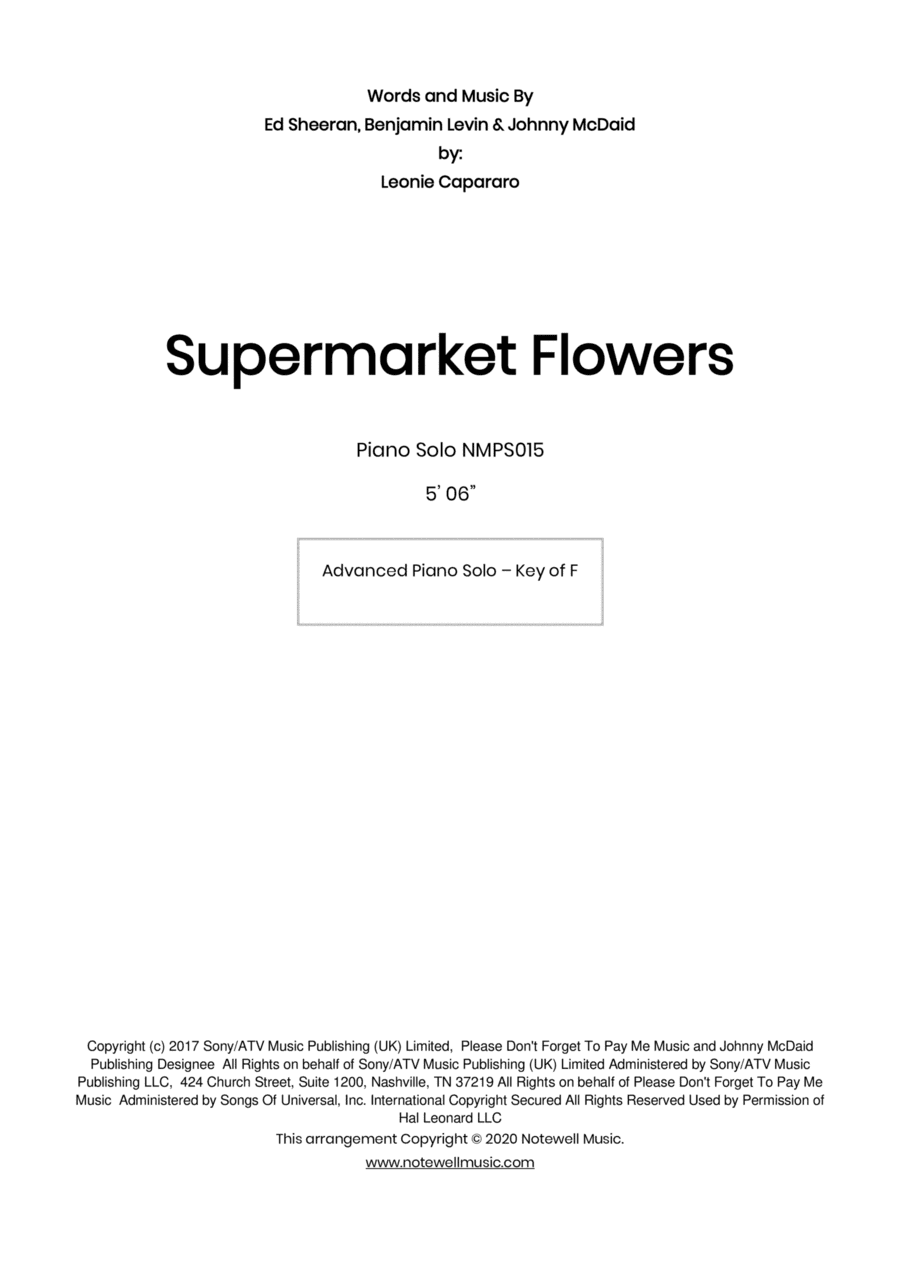 Supermarket Flowers (arr. Leonie Capararo)