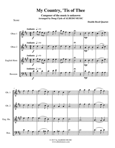 My Country, 'Tis of Thee for Double Reed Quartet (arr. Doug Clyde)