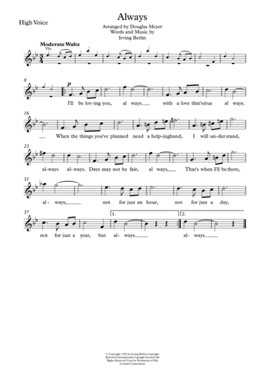 Always (arr. Douglas Meyer)