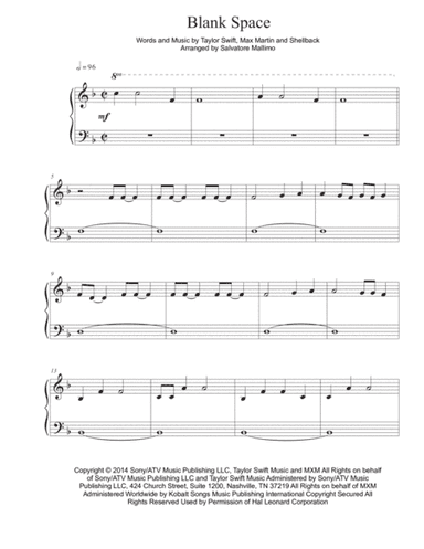 Blank Space (arr. Salvatore Mallimo)