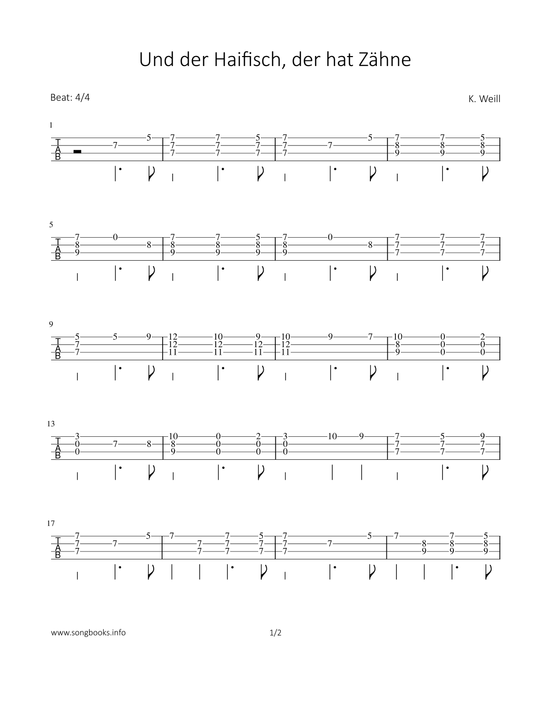 Und der Haifisch, der hat Zähne (arr. Bettina Schipp)