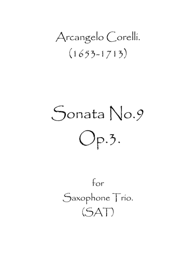 Sonata No.9 Op.3 (arr. Spence Bundy)