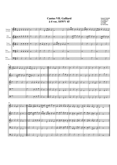 Paduan no.7 SSWV 45 (arrangement for 5 recorders) (arr. Gil Garty)
