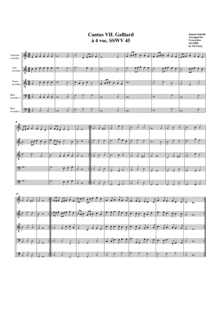 Paduan no.7 SSWV 45 (arrangement for 5 recorders) (arr. Gil Garty)