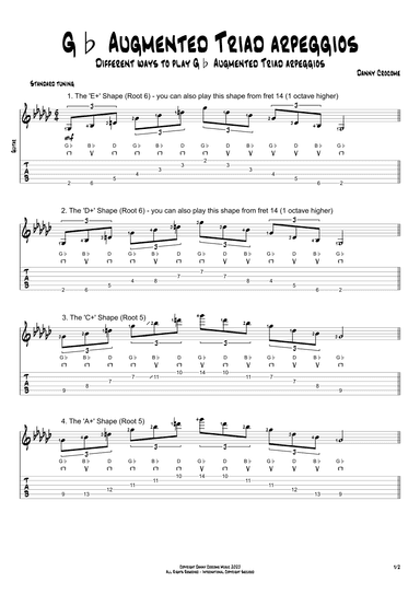 Gb Augmented Triad Arpeggios (5 Ways to Play)