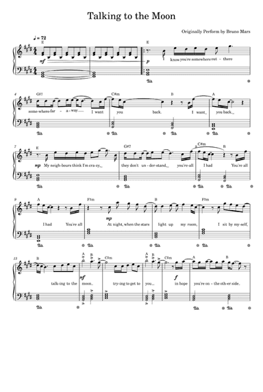 Talking To The Moon (arr. Bruno Mars)