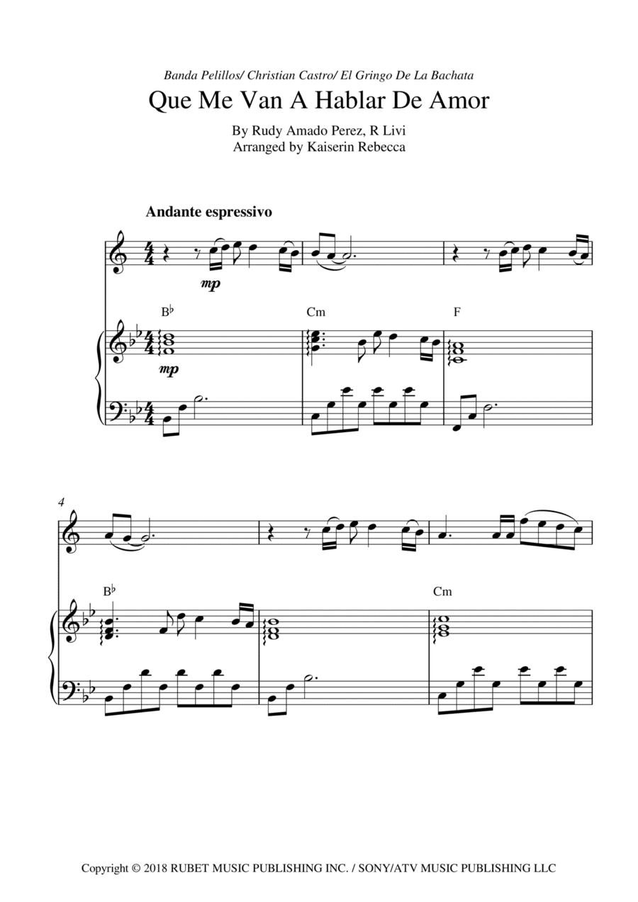 Que Me Van A Hablar De Amor (arr. Kaiserin Rebecca)
