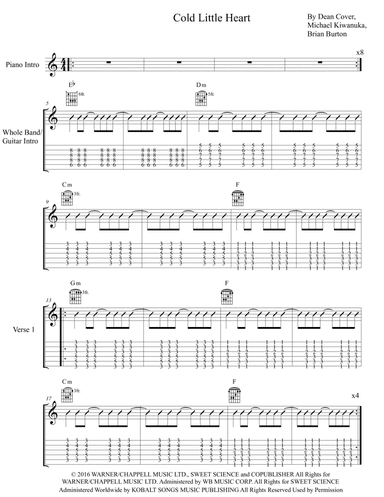 Cold Little Heart (arr. The Real Boss Hos Publishing)