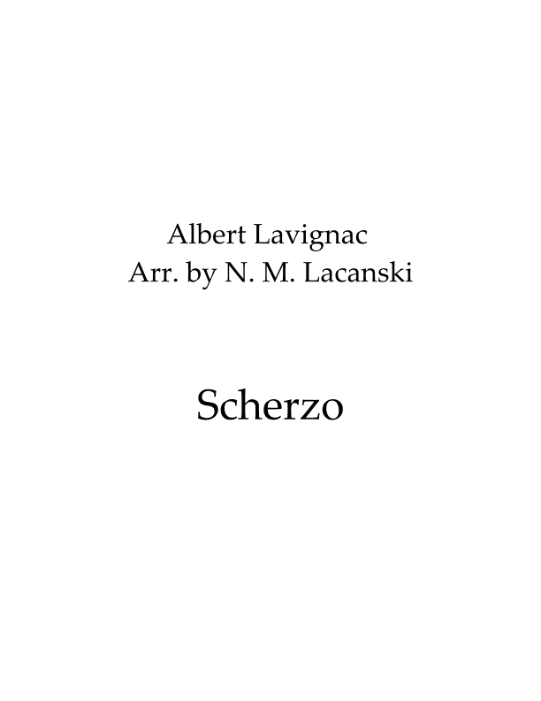 Scherzo (arr. Nick M Lacanski)