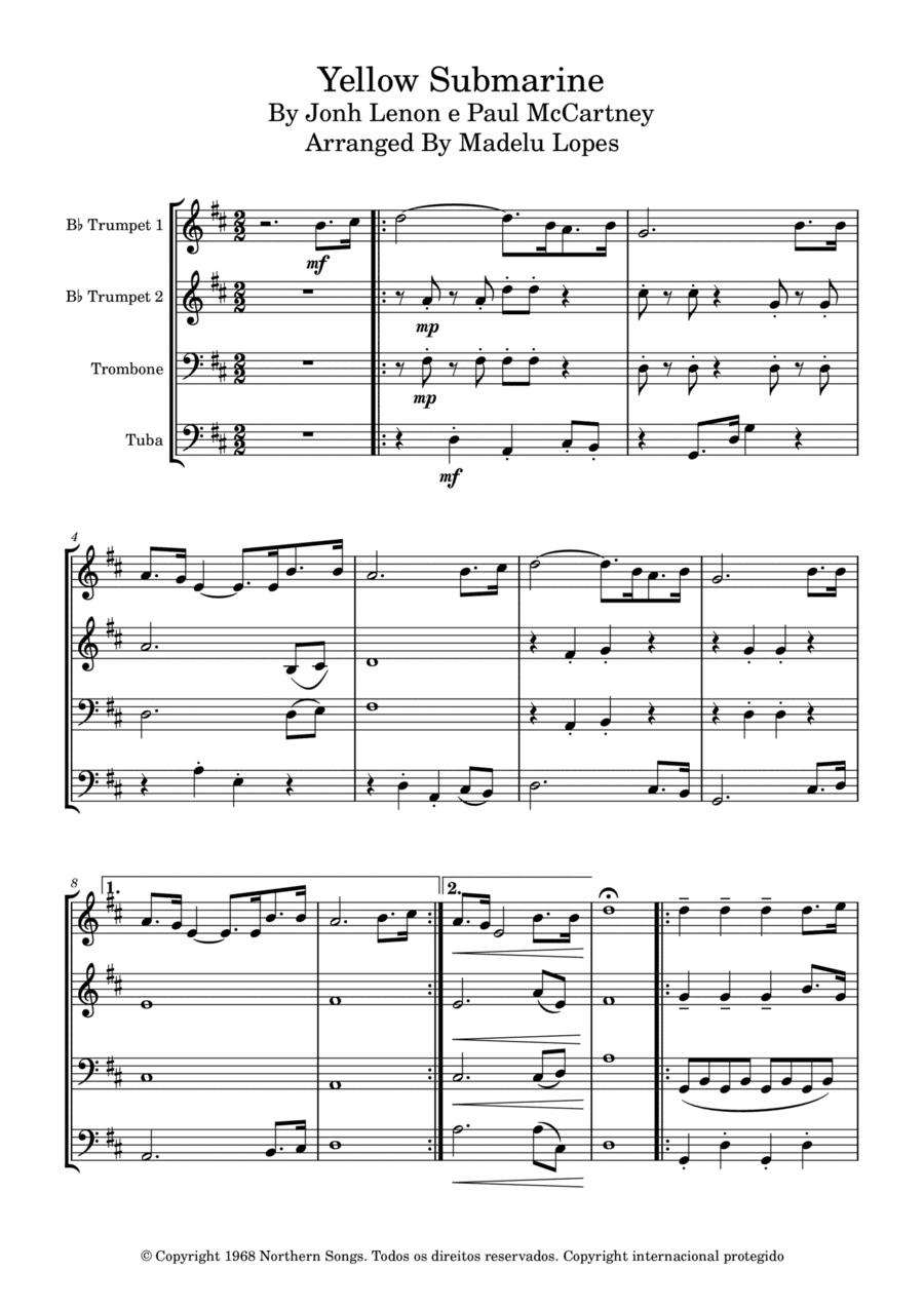 Yellow Submarine (arr. Madelu Lopes)