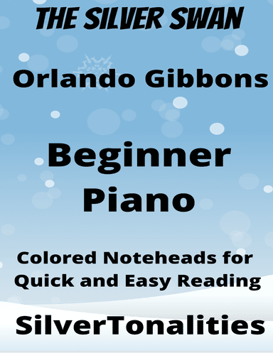 The Silver Swan Beginner Piano Sheet Music with Colored Notation (arr. SilverTonalities)