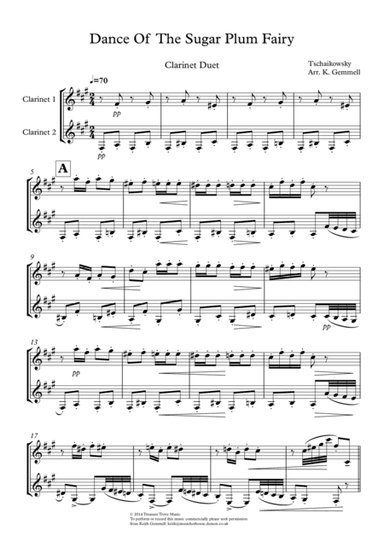 Dance Of  The Sugar Plum Fairy: Clarinet Duet (arr. Keith Gemmell)