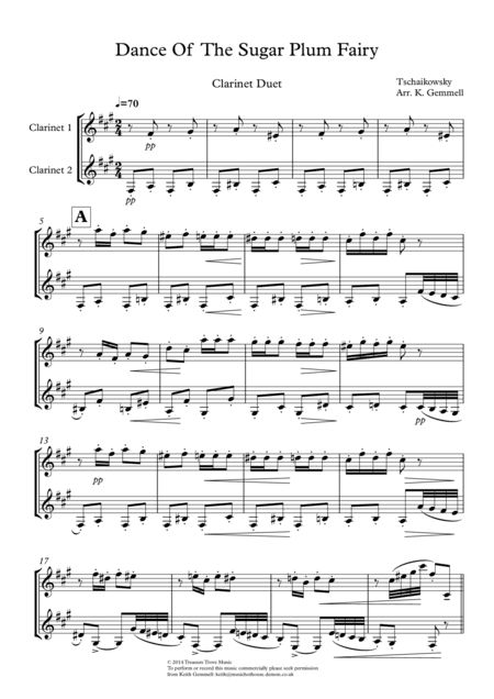 Dance Of  The Sugar Plum Fairy: Clarinet Duet (arr. Keith Gemmell)
