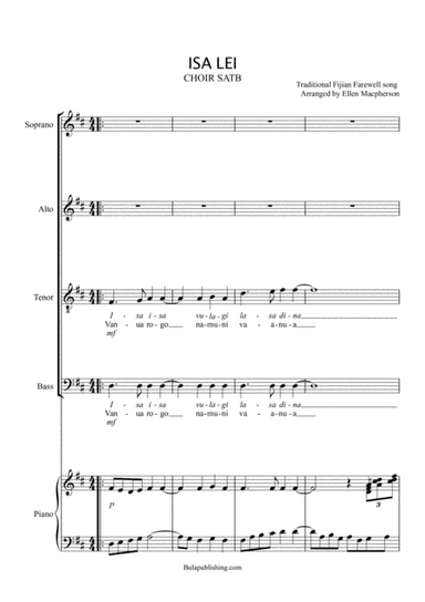 ISA LEI - Fijian Choir SATB (arr. Ellen Macpherson)