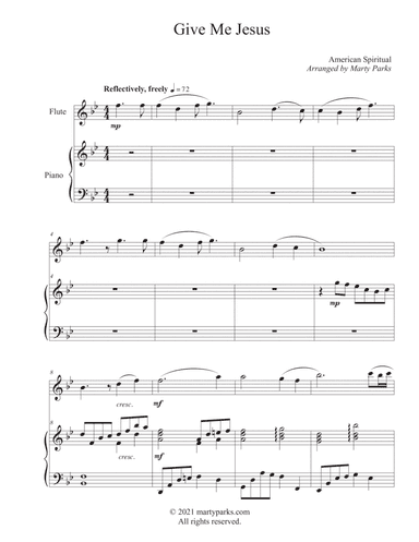 Give Me Jesus (Flute-Piano) (arr. martyparks.com)