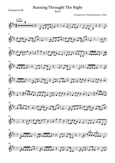 Running Through The Night (arr. Melquisedeque C.Silva)