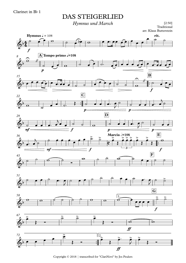 Das Steigerlied (Glück Auf) (arr. Jos Peulers)