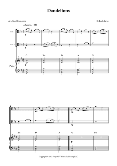 Dandelions (arr. Tom Drummond)