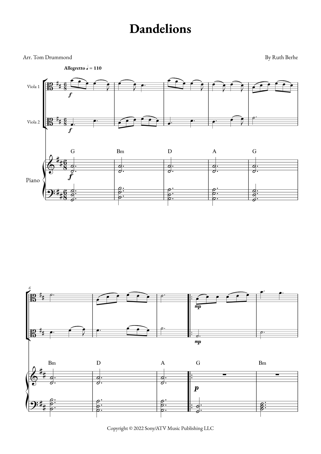 Dandelions (arr. Tom Drummond)