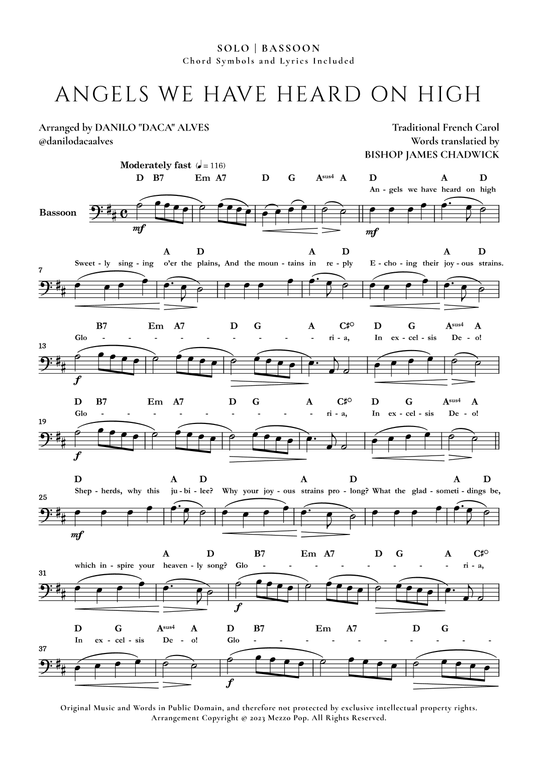 Angels We Have Heard On High (arr. Danilo "Daca" Alves)