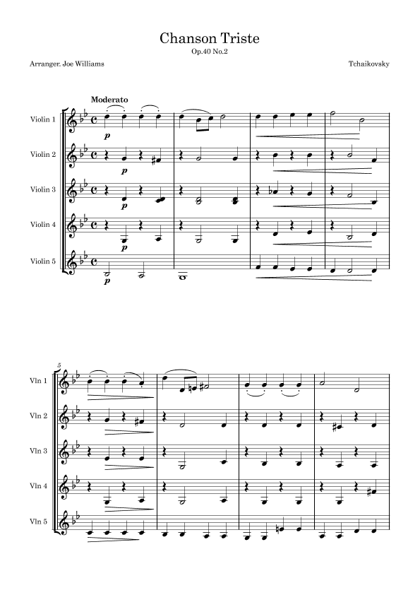 Chanson Triste (arr. Joe Williams)