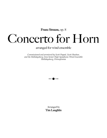 Concerto for Horn (F. Strauss, Band) (arr. Tim Laughlin)