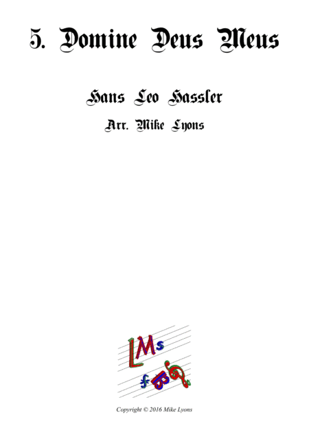Domine Deus Meus - Cantiones Sacrae (Brass quartet) (arr. Mike Lyons)