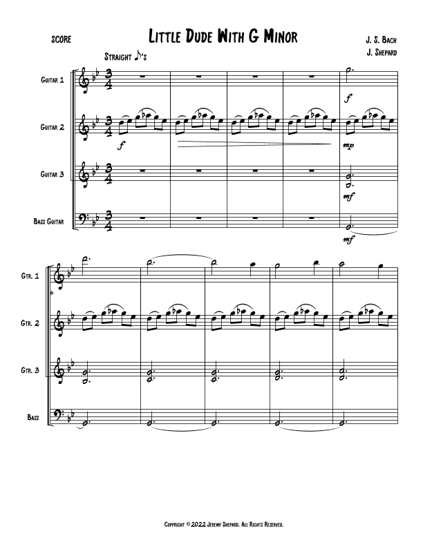 Little Dude in G Minor (arr. Jeremy Shepard)