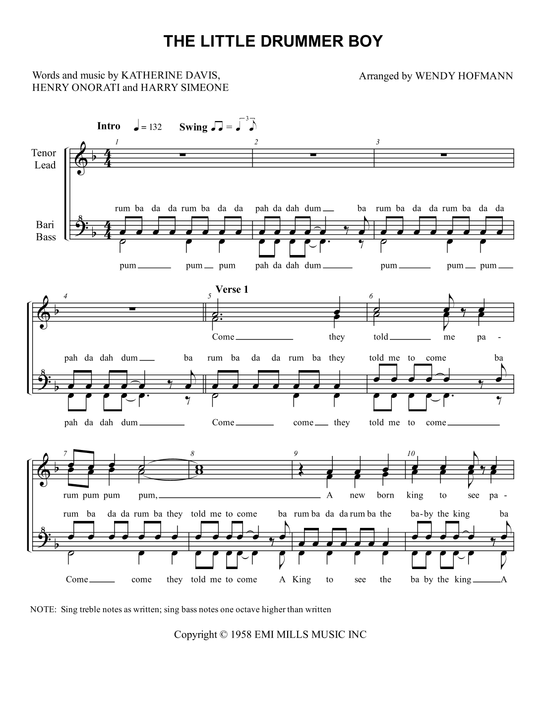 The Little Drummer Boy (arr. Wendy Hofmann)
